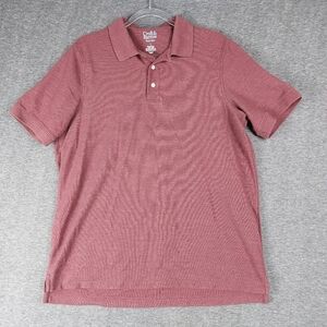 CROFT & BARROW MENS BURGUNDY MAROON EASY CARE SHORT SLEEVE POLO SHIRT SIZE LARGE